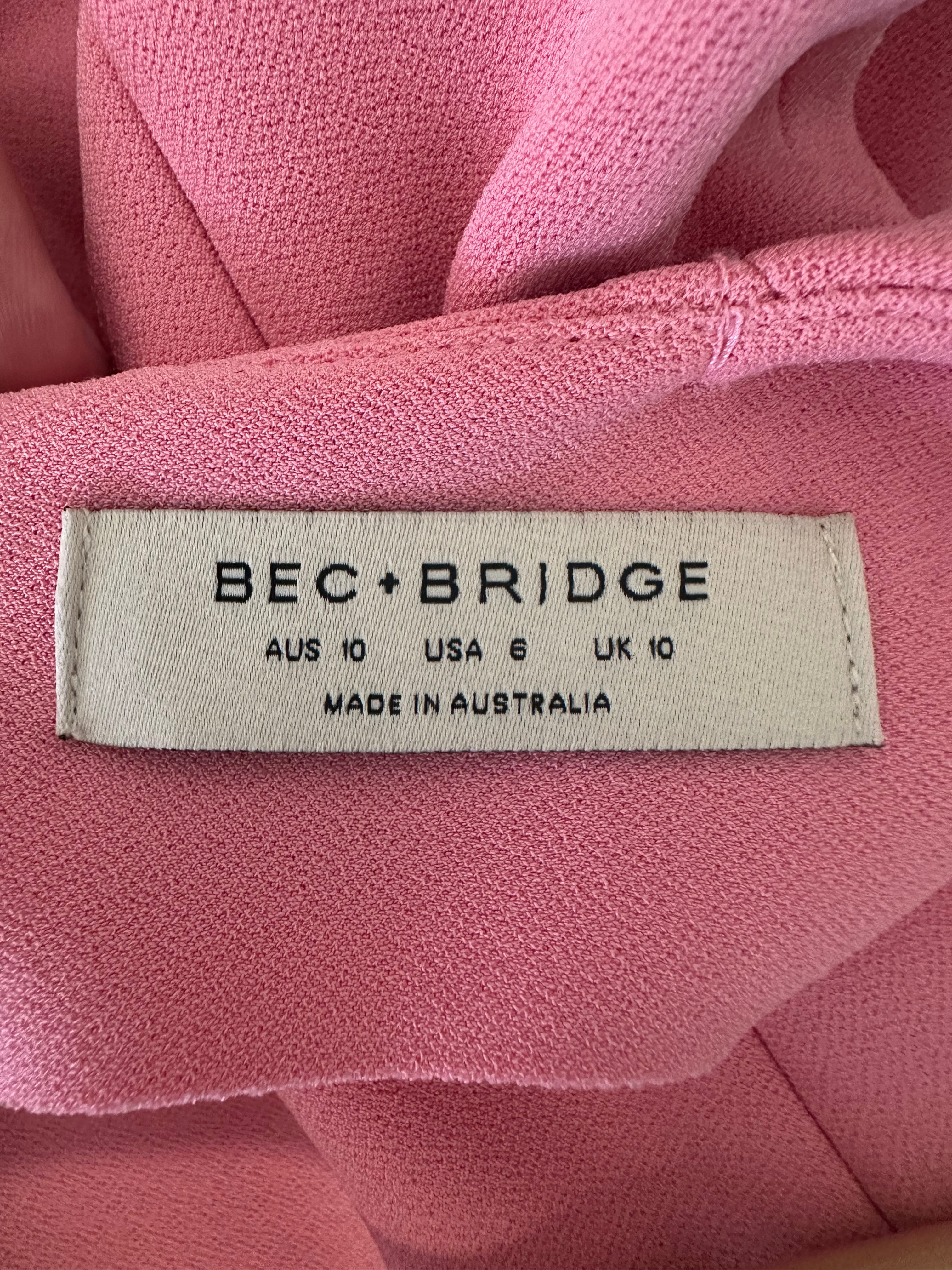 Bec + Bridge Pink Midi Dress — Size 10