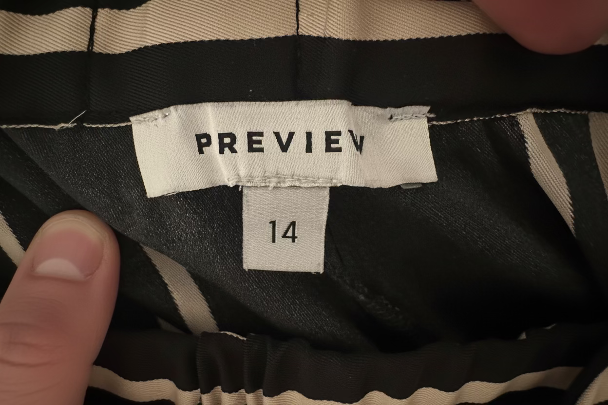 Preview Striped Wide-Leg Pants — Size 14