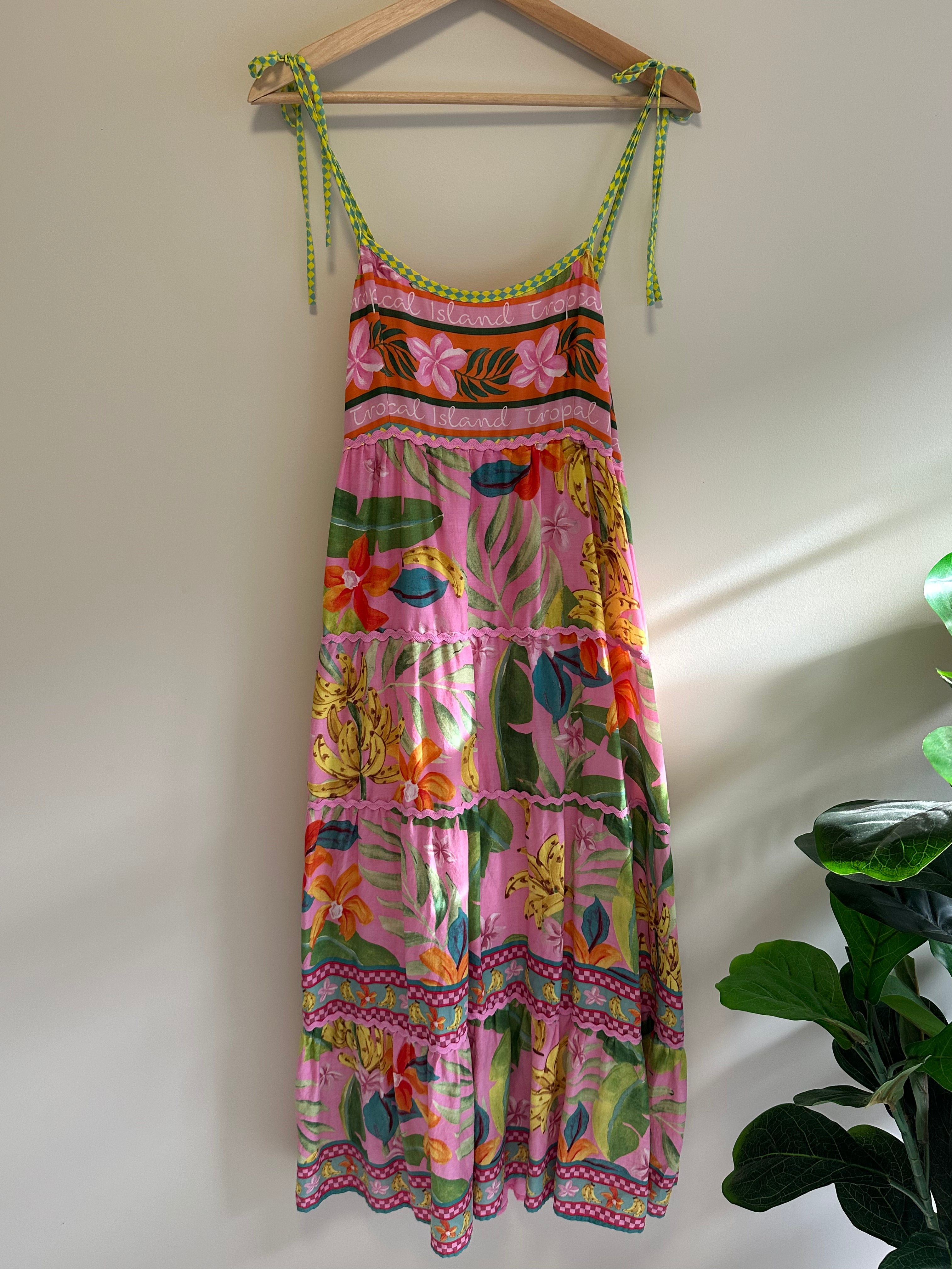 Sportsgirl Tropical Tiered Maxi Dress — Size 12