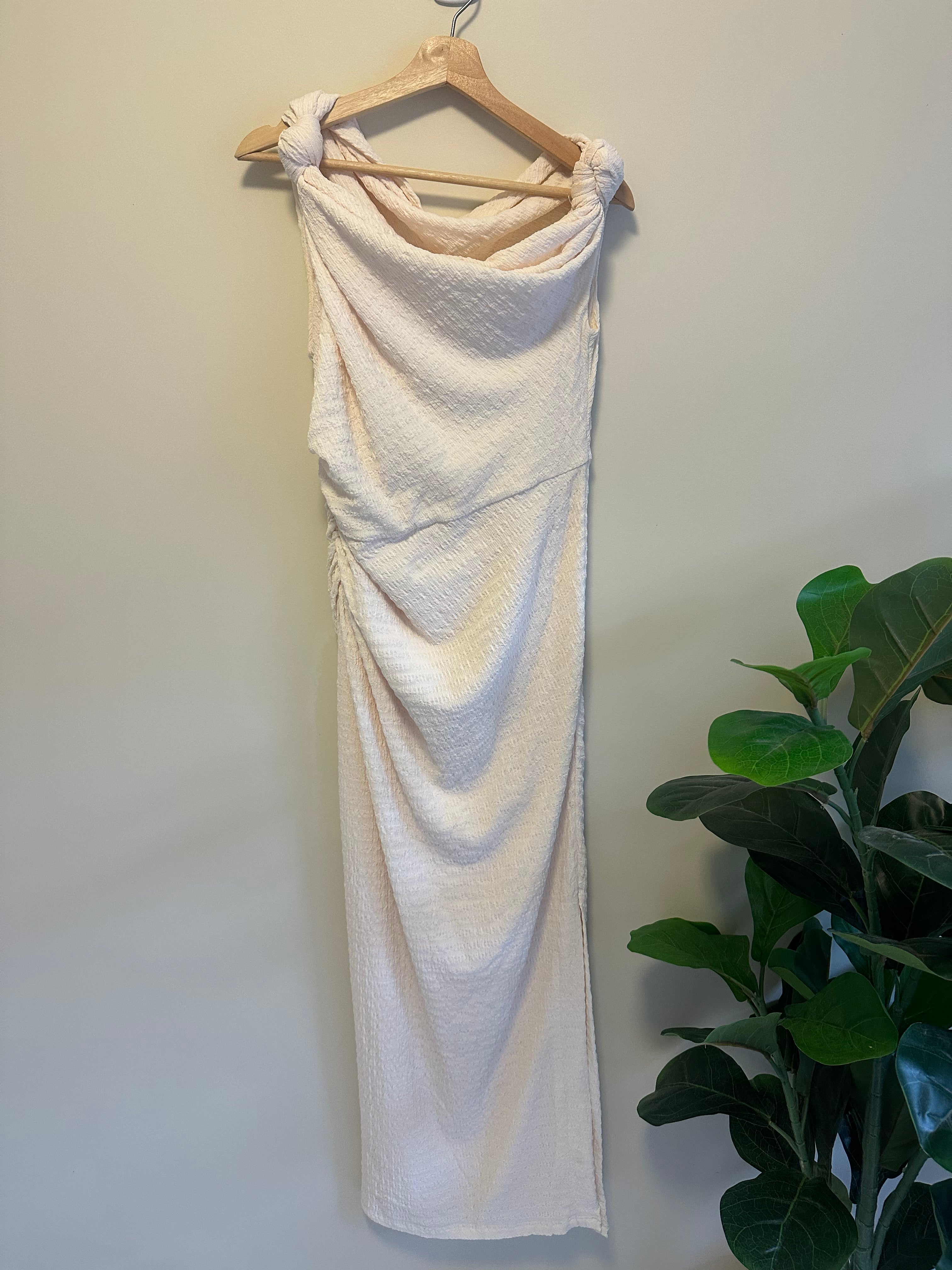 SHEIKE Textured Draped Maxi Dress — Size 12