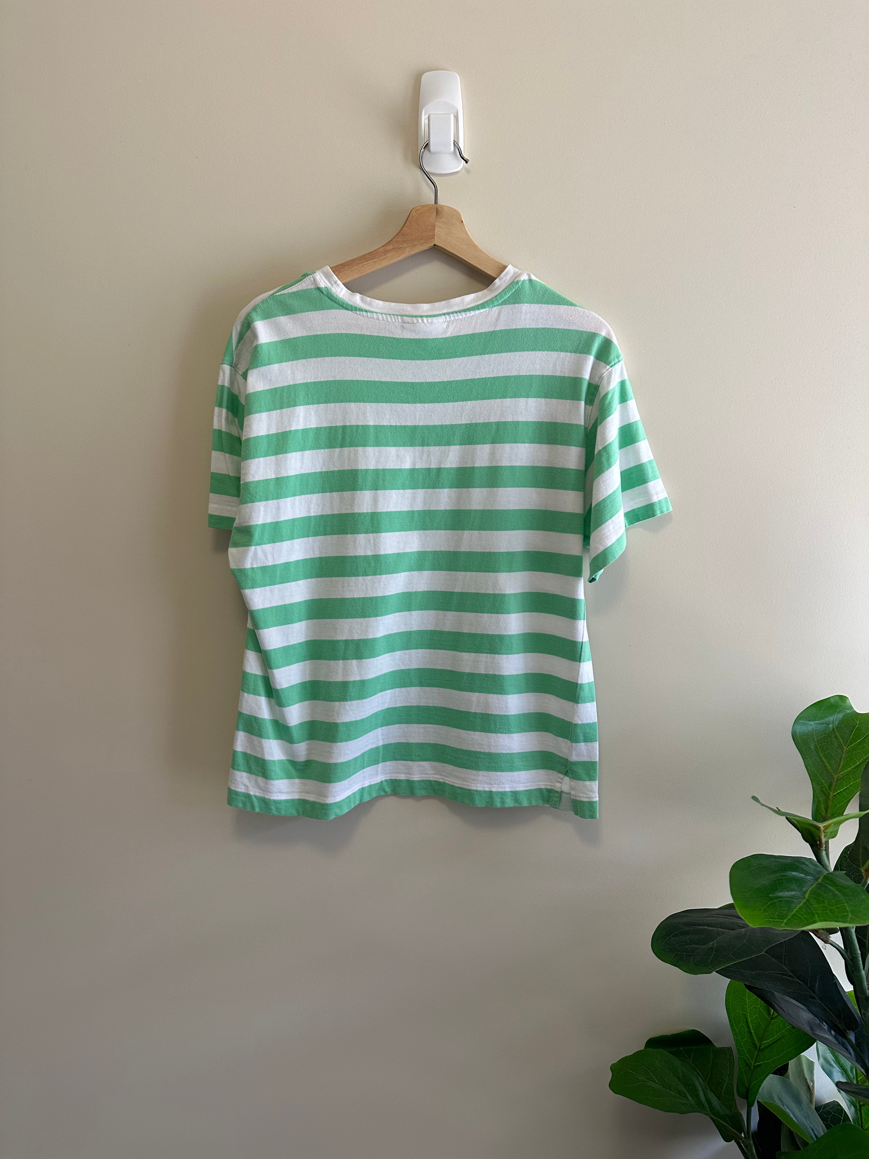 SEED HERITAGE Green Stripe Tee — Size M
