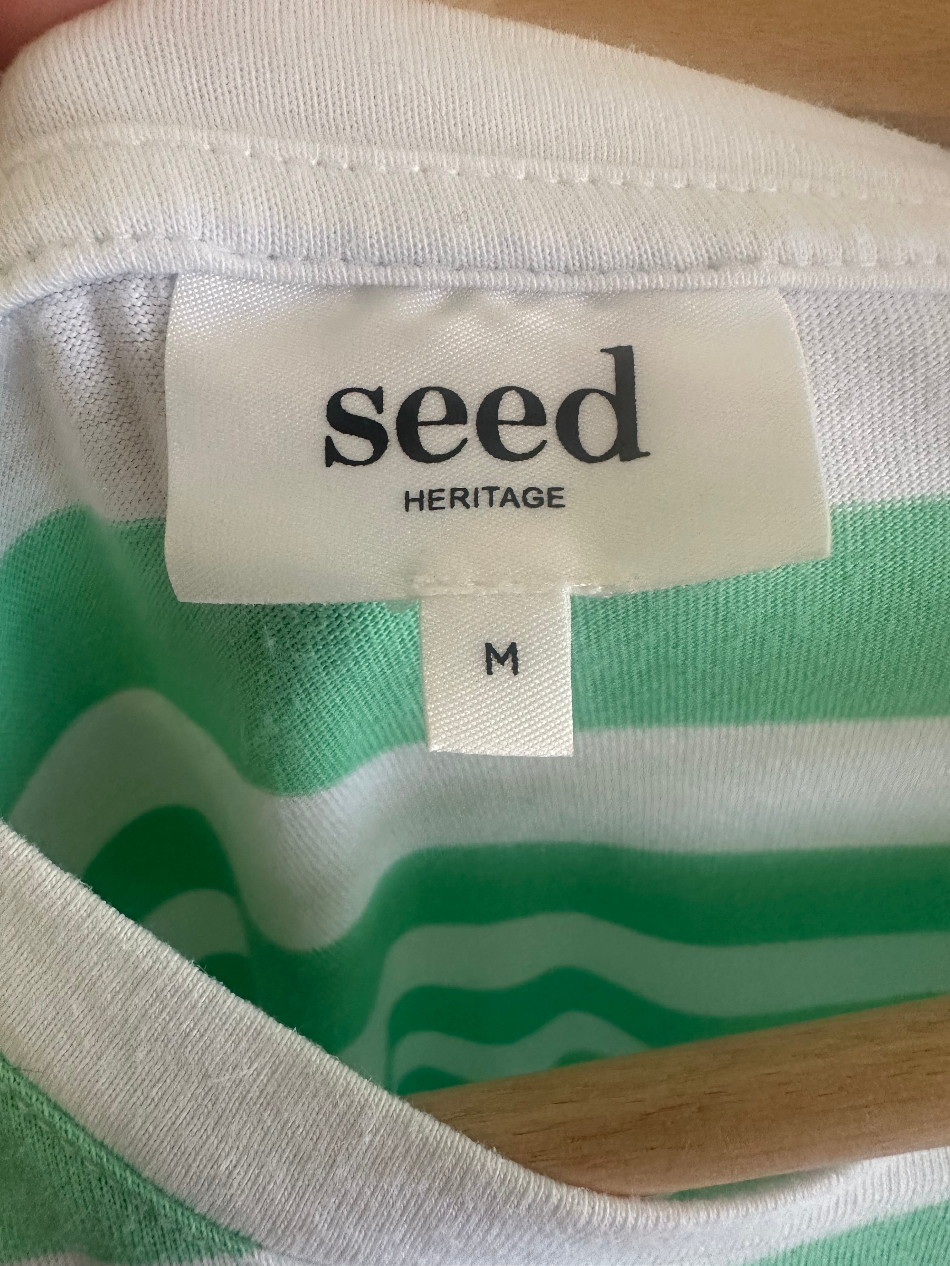 SEED HERITAGE Green Stripe Tee — Size M