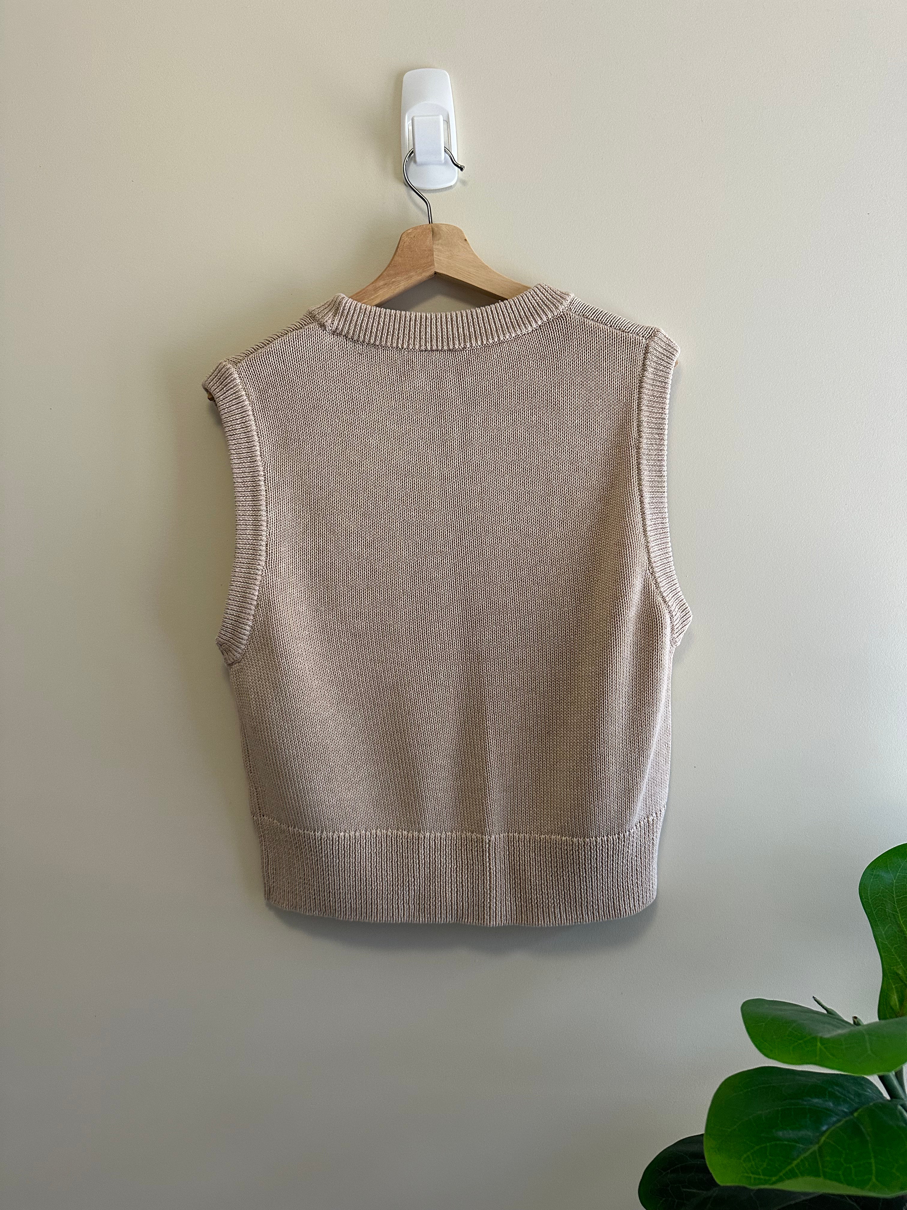 SEED HERITAGE Neutral Knit Vest — Size S