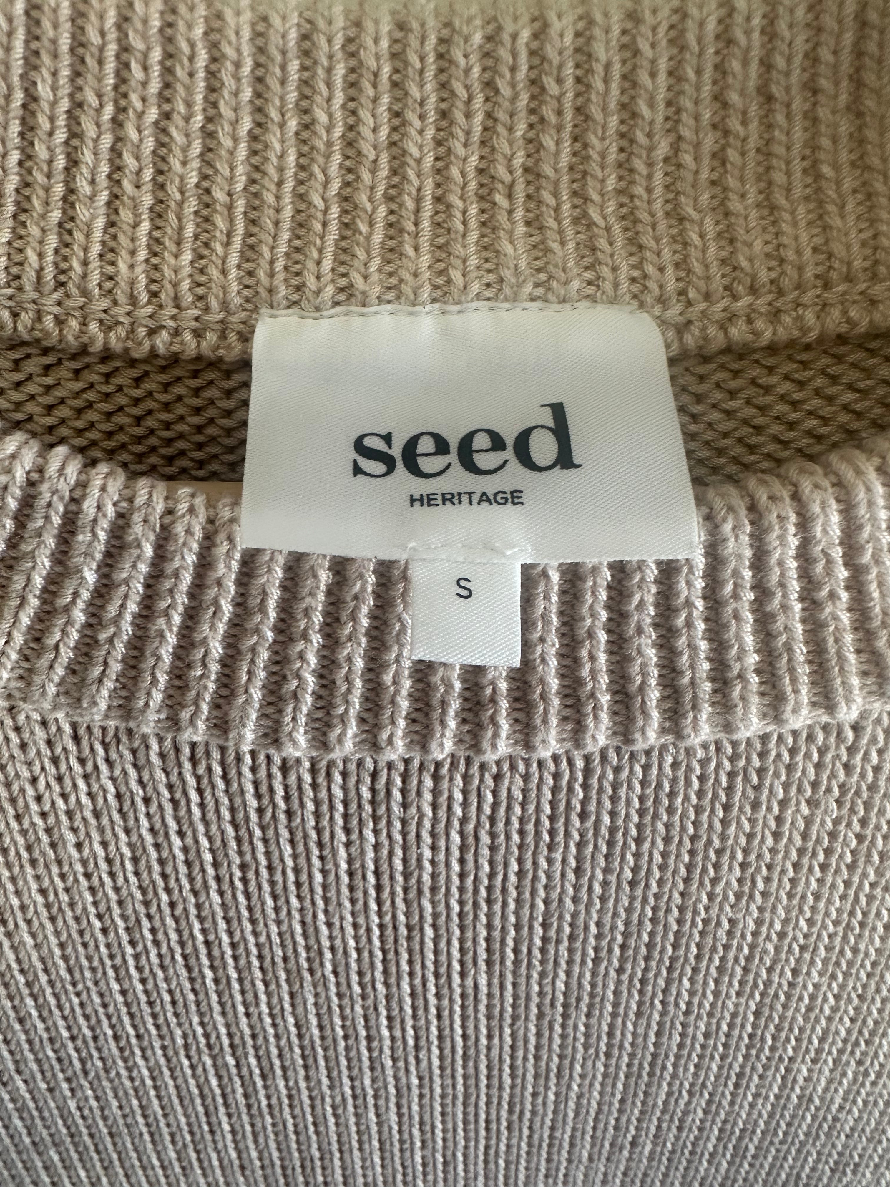 SEED HERITAGE Neutral Knit Vest — Size S