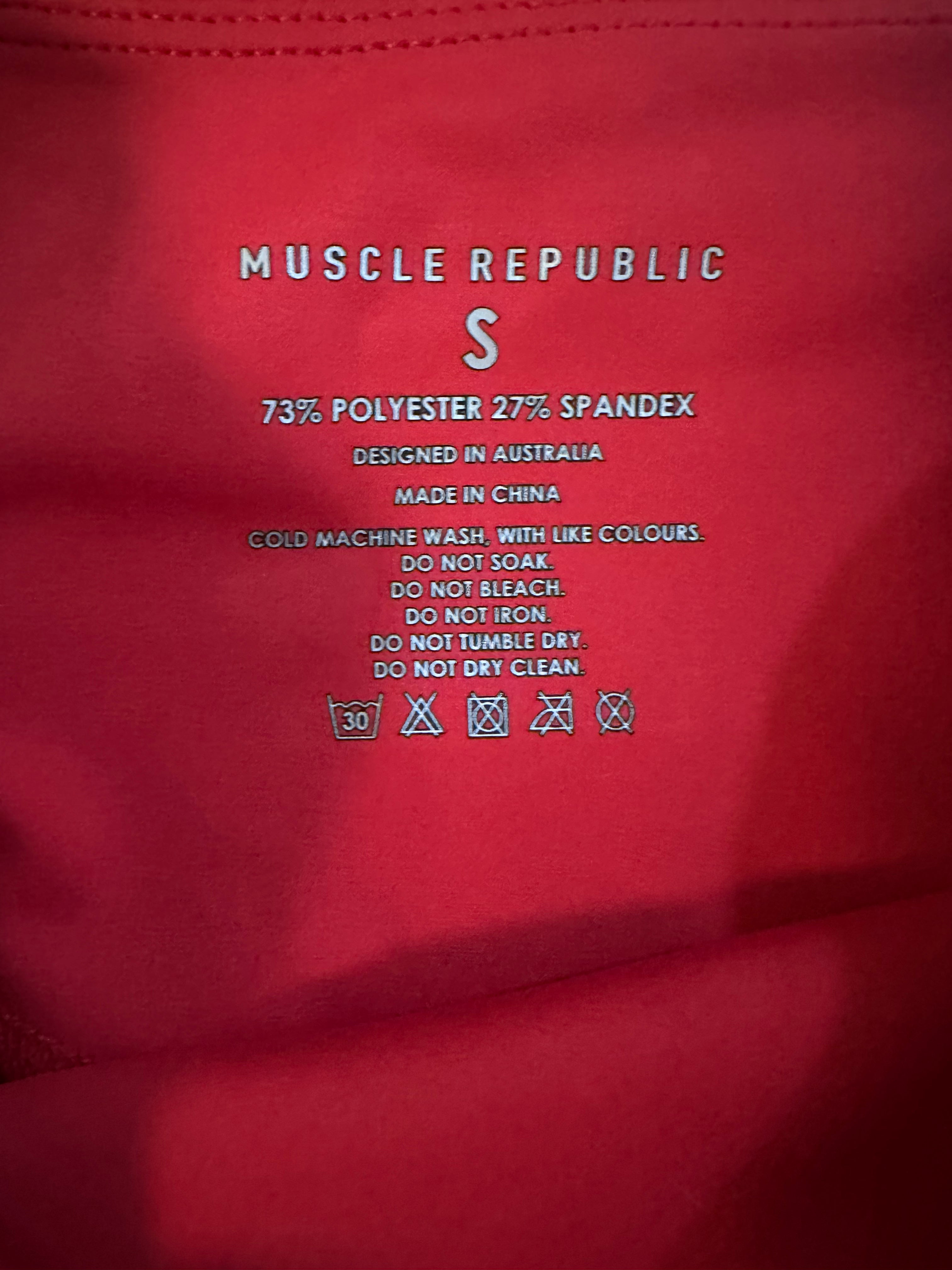 Muscle Republic Red Bike Shorts — Size S