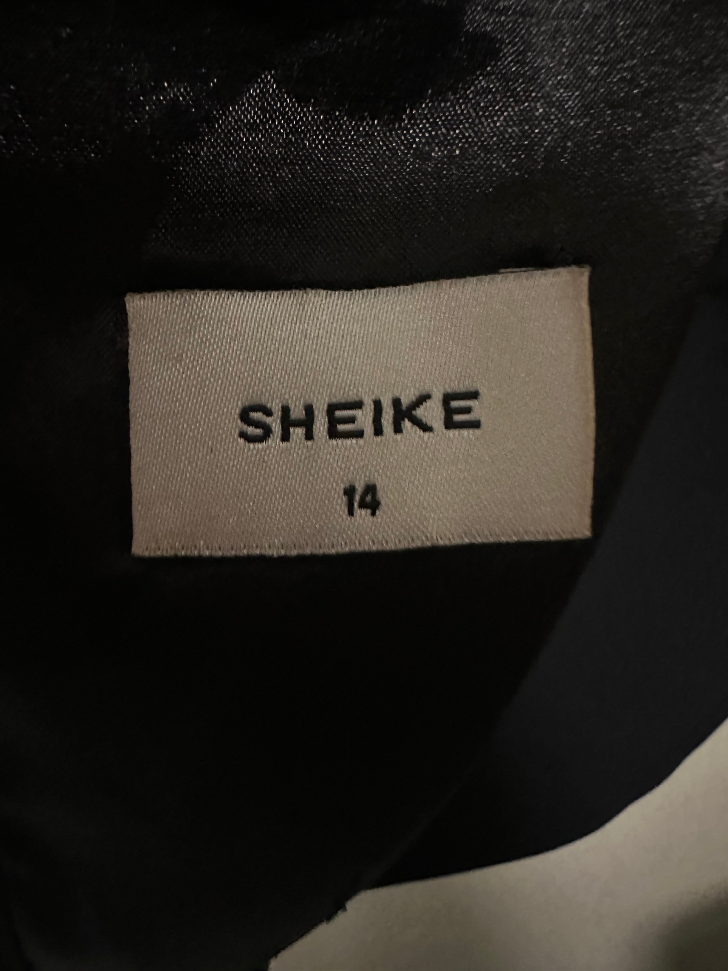 SHEIKE Black Ruffle Crop Top — Size 14