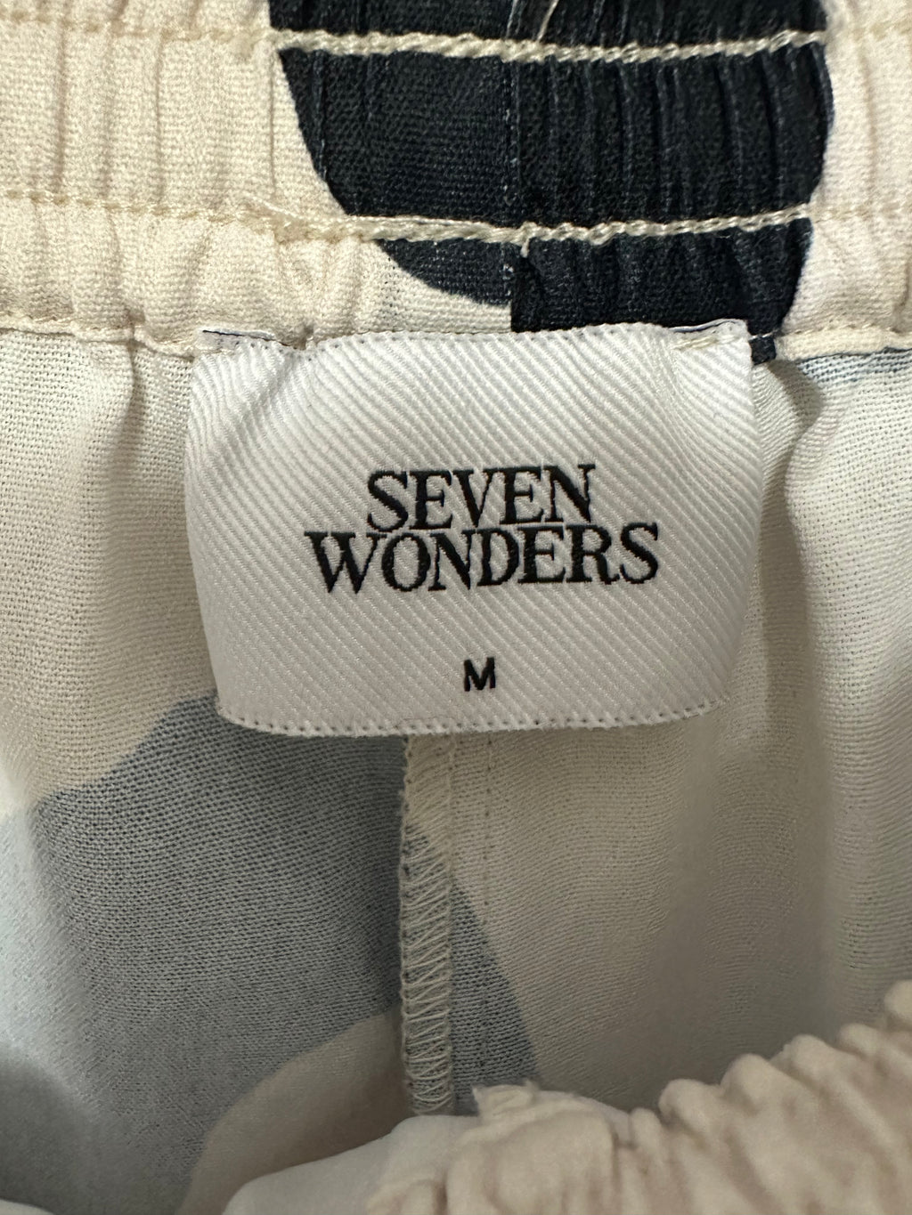 Seven Wonders Black & White Abstract Wide-Leg Pants – Size M