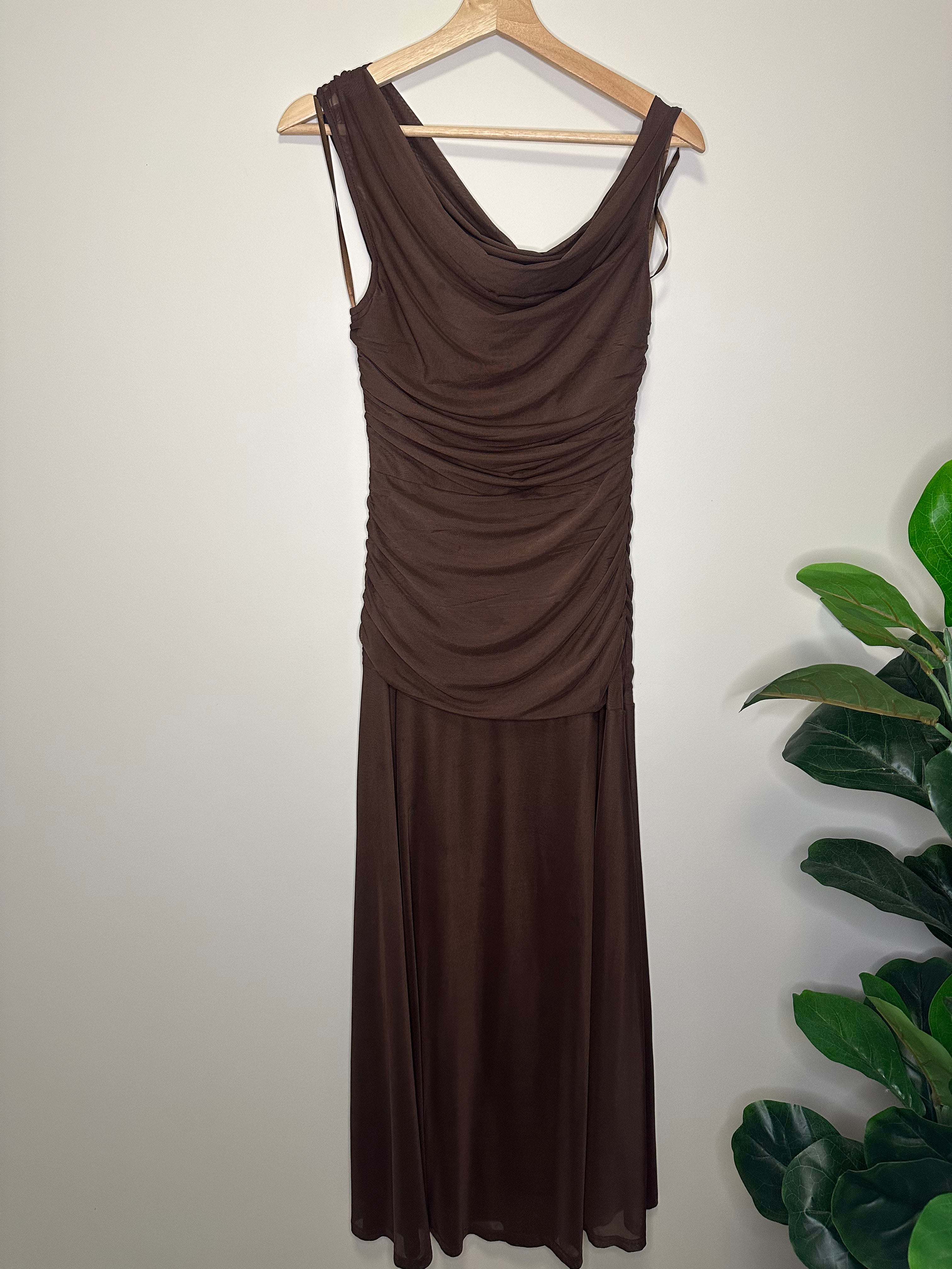 Billy J Ruched Maxi Dress – Size 10
