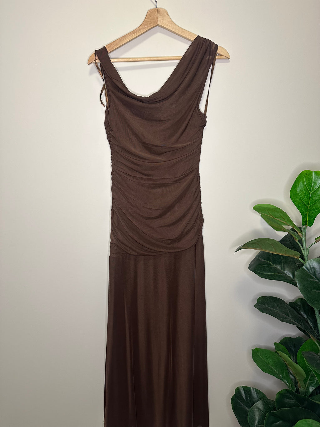 Billy J Ruched Maxi Dress – Size 10