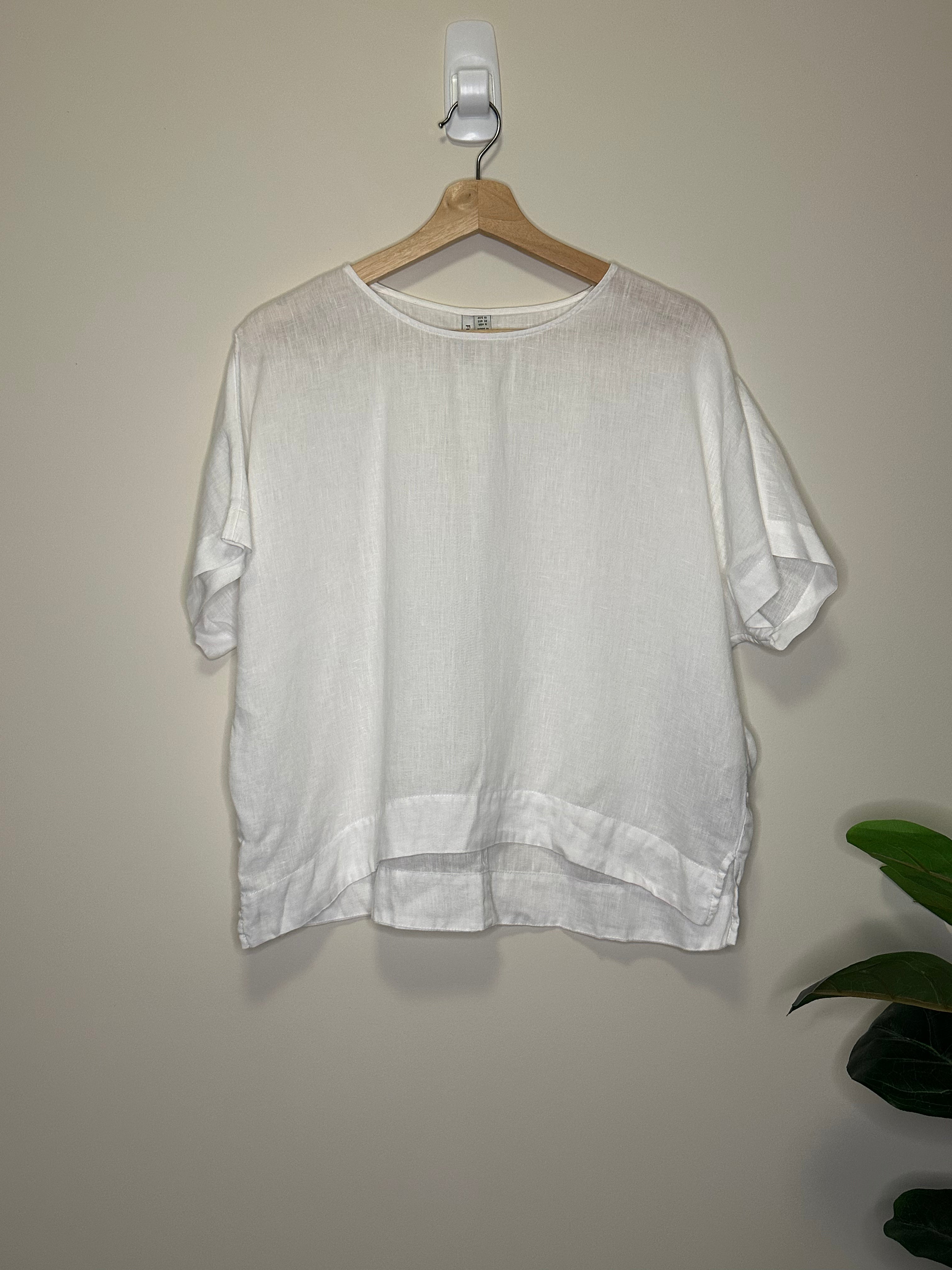 Forever New White Linen Top – Size 10