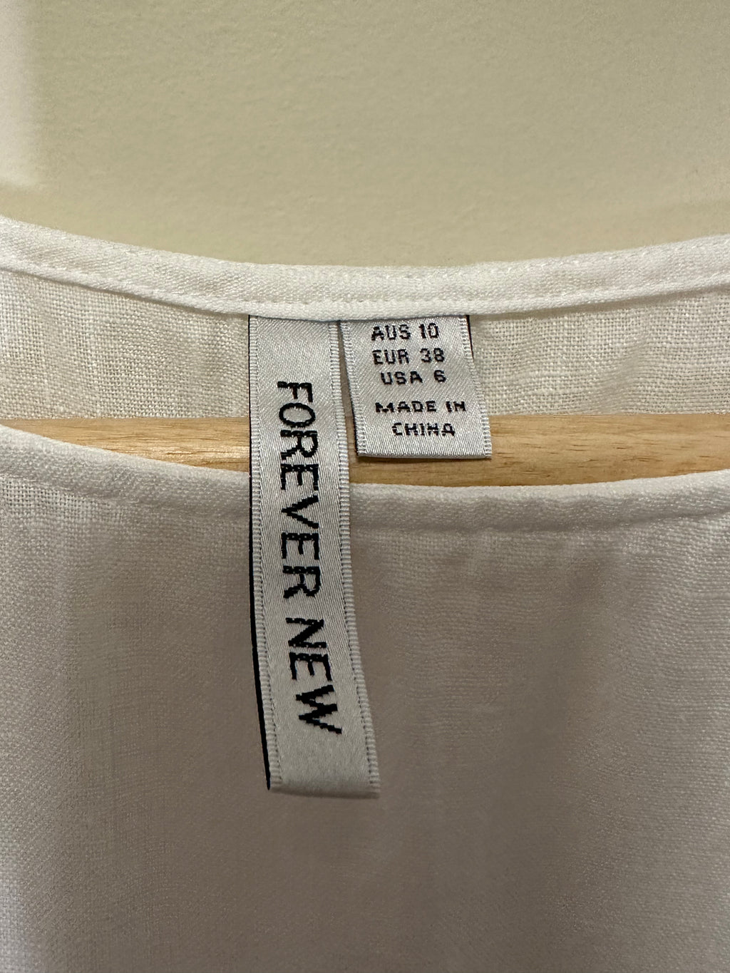 Forever New White Linen Top – Size 10