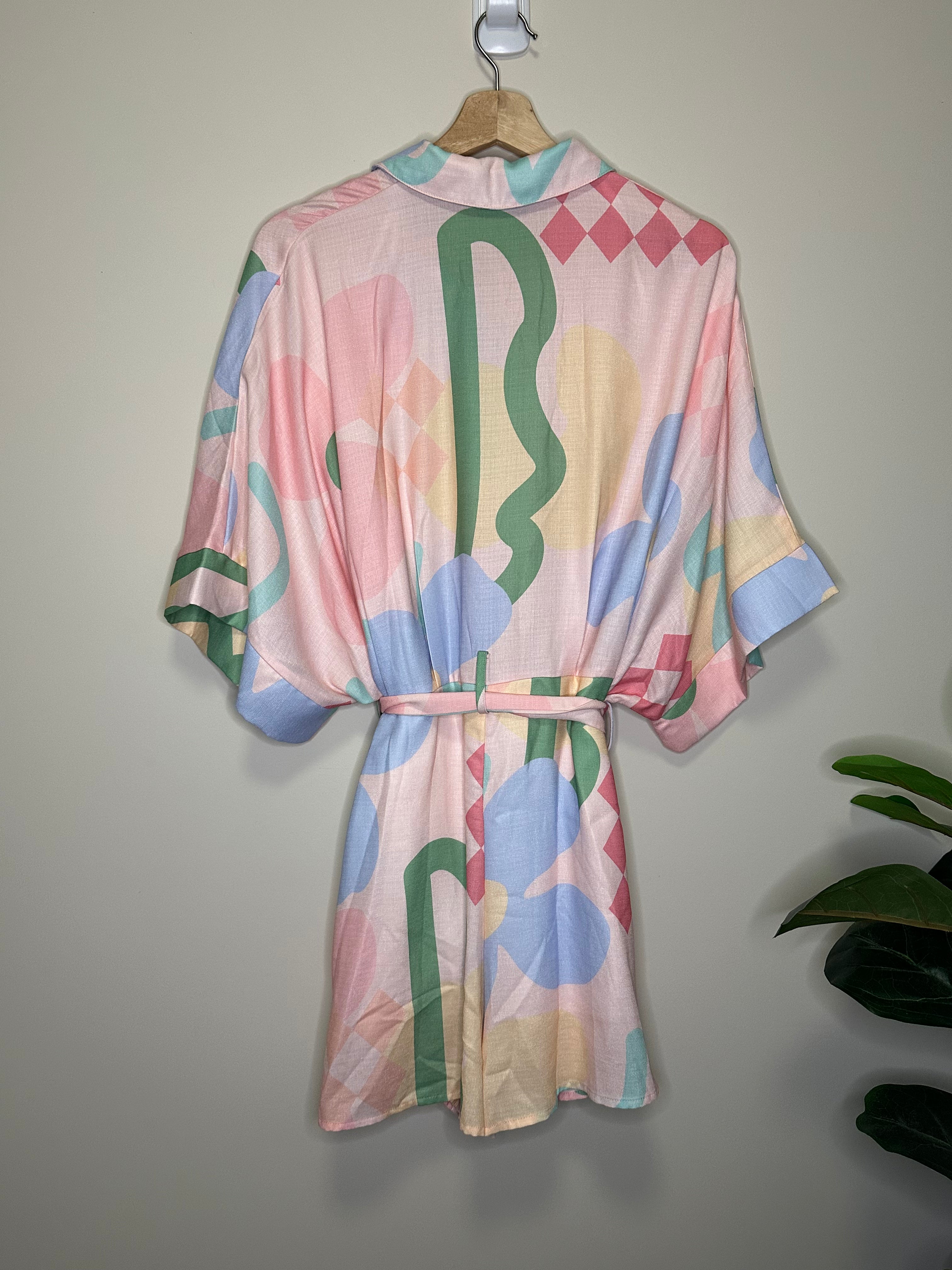 Yours Truly Abstract Print Playsuit – Size 12