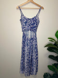 Seed Heritage Blue Print Cut-Out Midi Dress – Size 10
