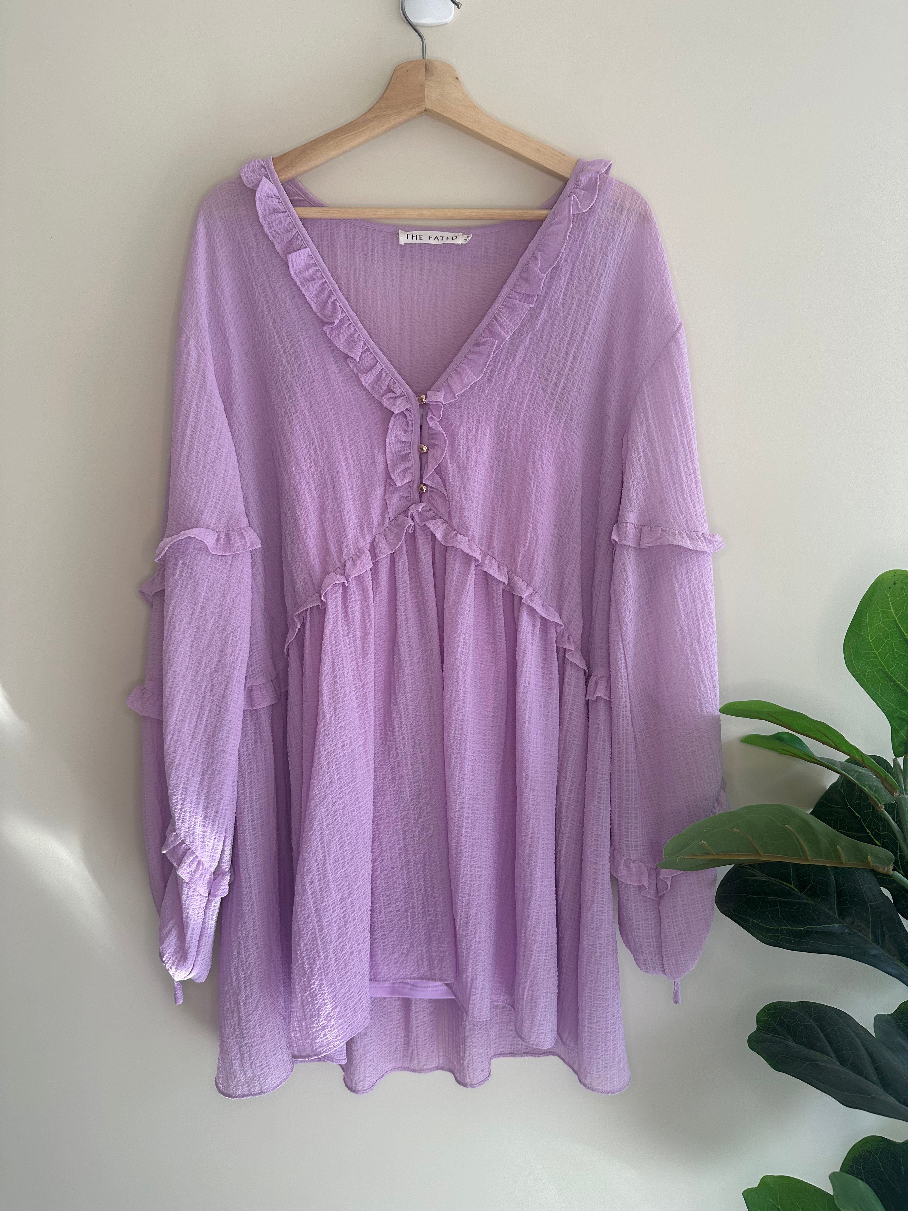 The Fated lilac ruffle dress – Size 10